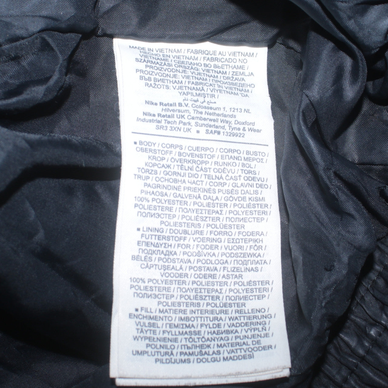 Womens UK Size L Nike Black Puffer Jacket