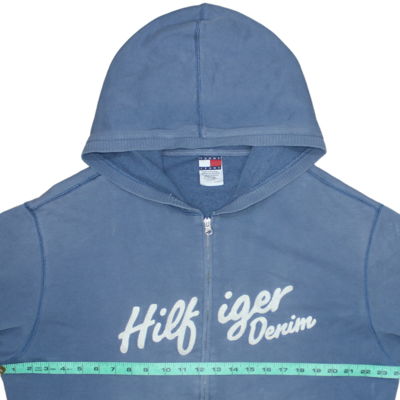 Mens UK Size L Tommy Jeans Blue Full Zip Hoodie