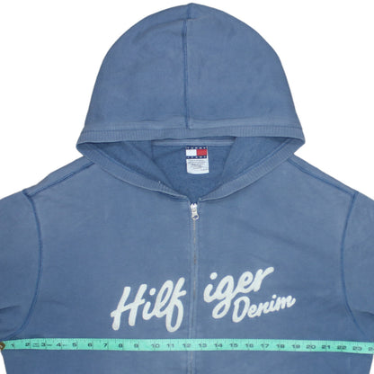 Mens UK Size L Tommy Jeans Blue Full Zip Hoodie