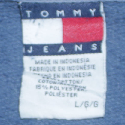 Mens UK Size L Tommy Jeans Blue Full Zip Hoodie