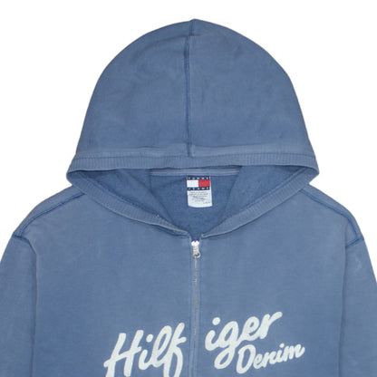 Mens UK Size L Tommy Jeans Blue Full Zip Hoodie