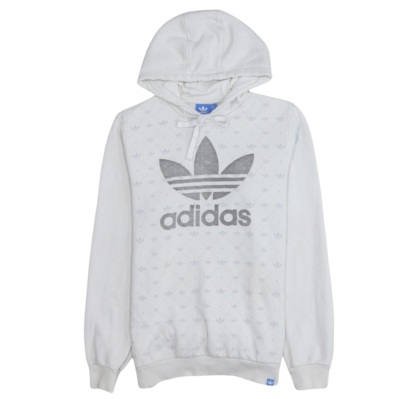 Mens UK Size S adidas White Pullover Hoodie