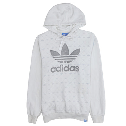 Mens UK Size S adidas White Pullover Hoodie
