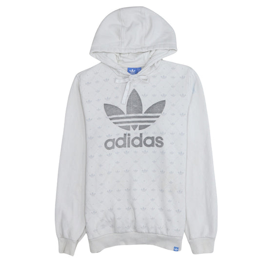 Mens UK Size S adidas White Pullover Hoodie