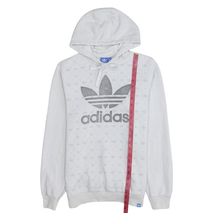 Mens UK Size S adidas White Pullover Hoodie