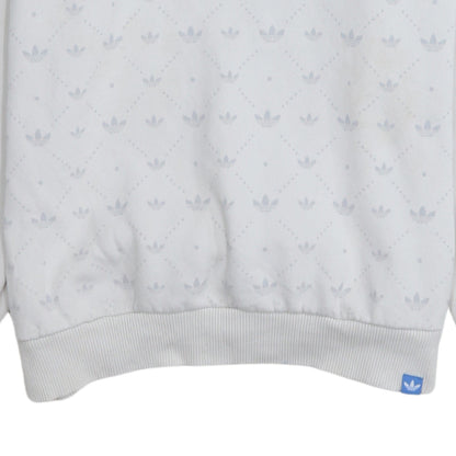Mens UK Size S adidas White Pullover Hoodie