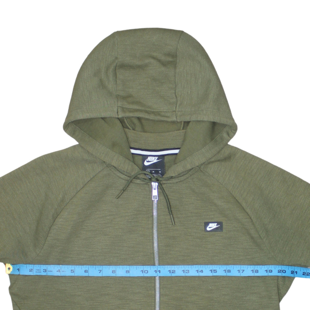 Mens UK Size M Nike Green Full Zip Hoodie