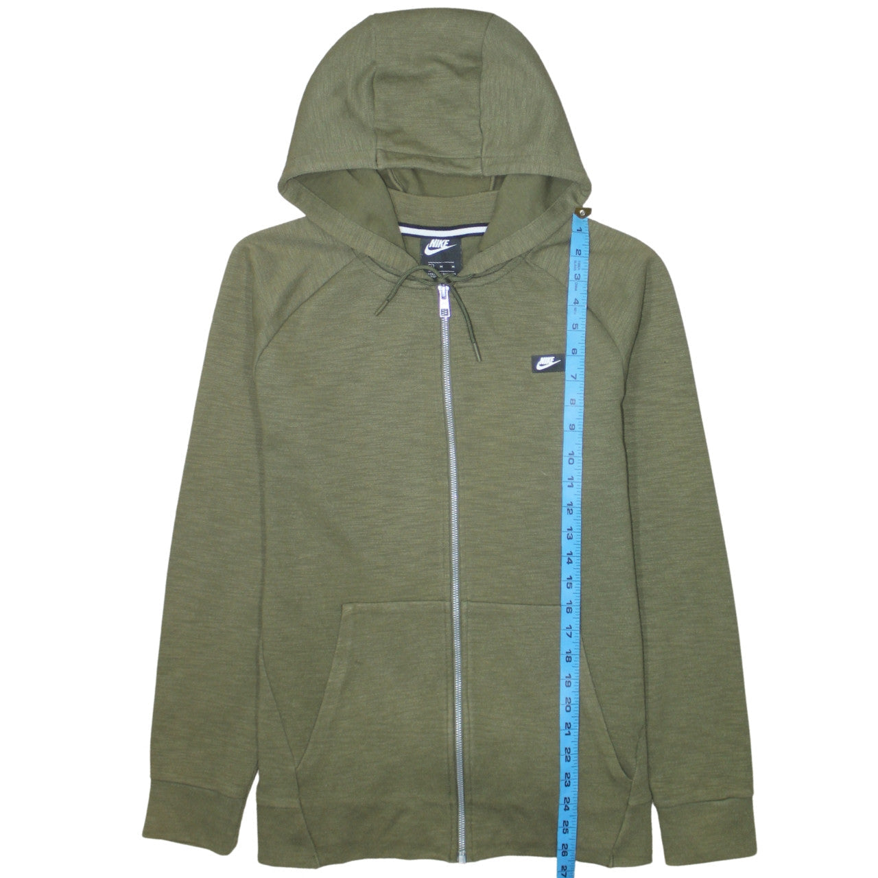 Mens UK Size M Nike Green Full Zip Hoodie