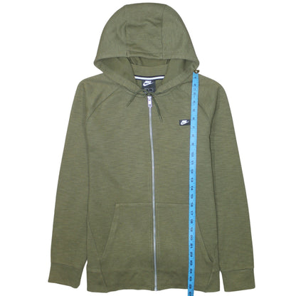Mens UK Size M Nike Green Full Zip Hoodie
