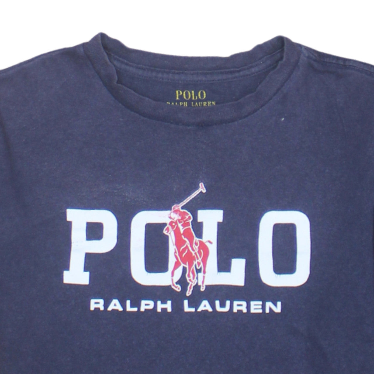 Ralph Lauren Boys Blue Logo Graphic T-Shirt Size 10-12 Years Cotton
