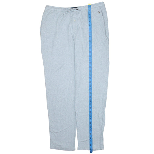Ralph Lauren Men’s Grey Cotton Herringbone Drawstring Sweatpants L