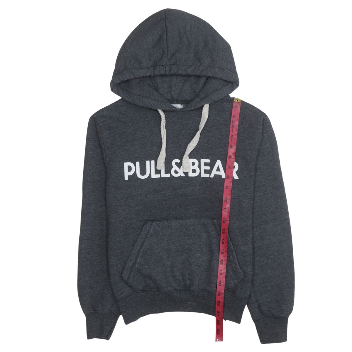 Pull&Bear Women's Charcoal Grey Pullover Hoodie Size S