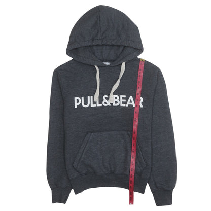 Pull&Bear Women's Charcoal Grey Pullover Hoodie Size S