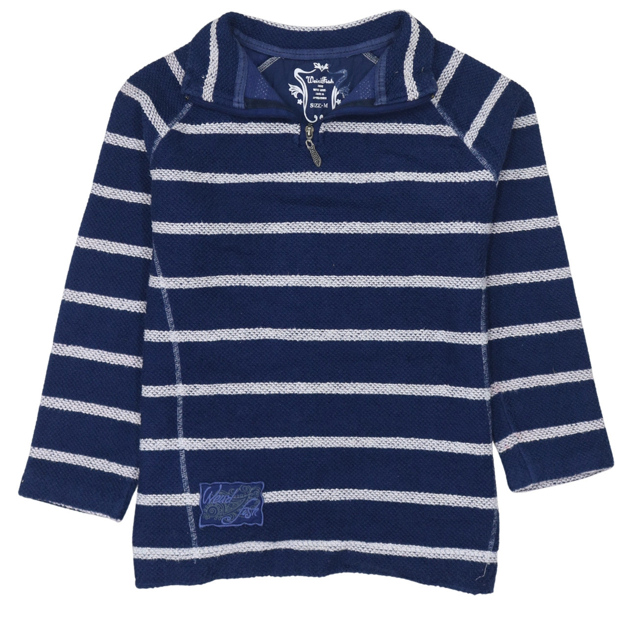 Womens UK Size M Weird Fish Blue Pullover Sweatshirt