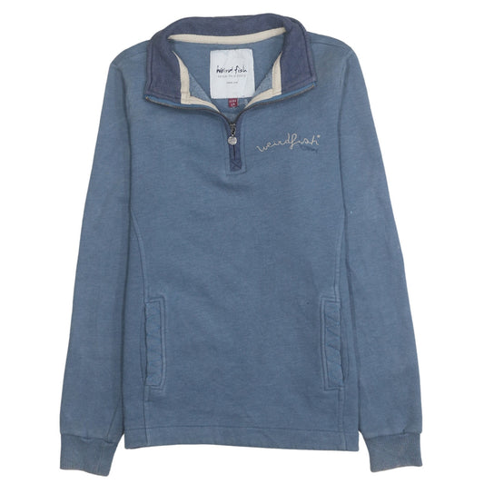 Womens UK Size 10 Weird Fish Blue Pullover Sweatshirt