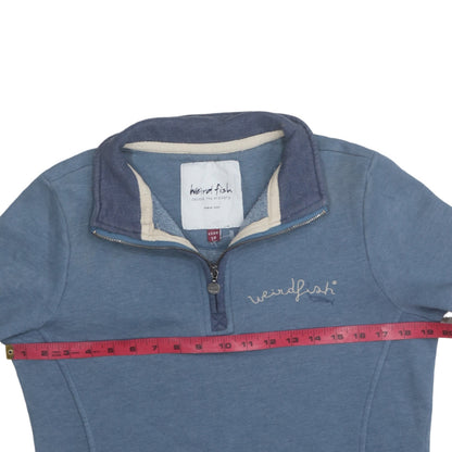 Womens UK Size 10 Weird Fish Blue Pullover Sweatshirt