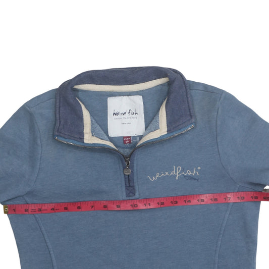 Womens UK Size 10 Weird Fish Blue Pullover Sweatshirt