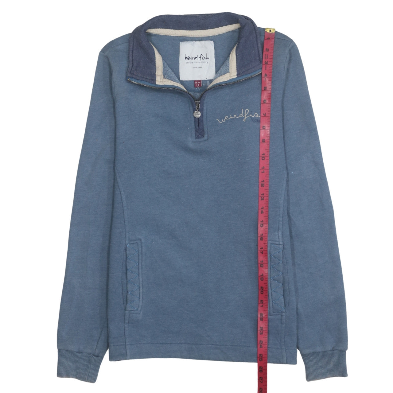 Womens UK Size 10 Weird Fish Blue Pullover Sweatshirt
