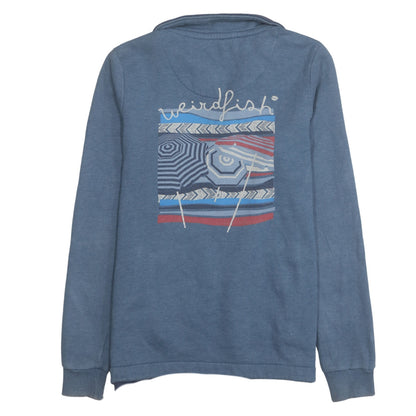 Womens UK Size 10 Weird Fish Blue Pullover Sweatshirt