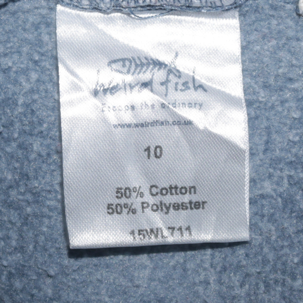 Womens UK Size 10 Weird Fish Blue Pullover Sweatshirt