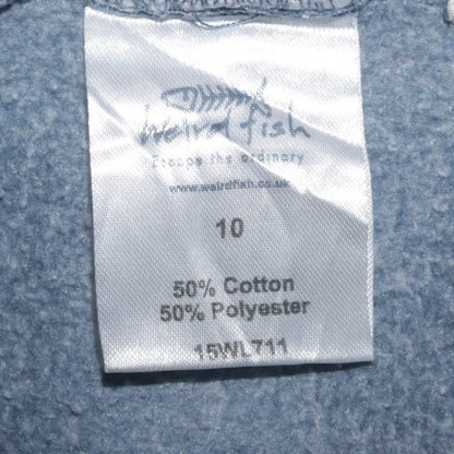 Womens UK Size 10 Weird Fish Blue Pullover Sweatshirt
