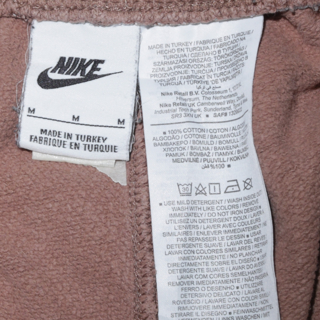 Mens UK Size M Nike Regular Fit Jogger Brown Trousers