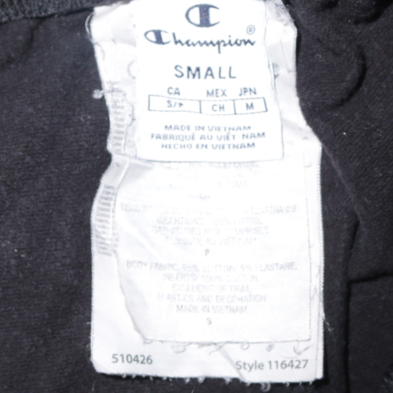 Mens UK Size S Champion Regular Fit Jogger Black Trousers