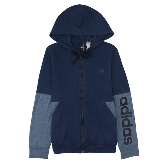 Womens UK Size M adidas Blue Full Zip Hoodie