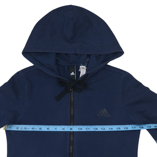 Womens UK Size M adidas Blue Full Zip Hoodie