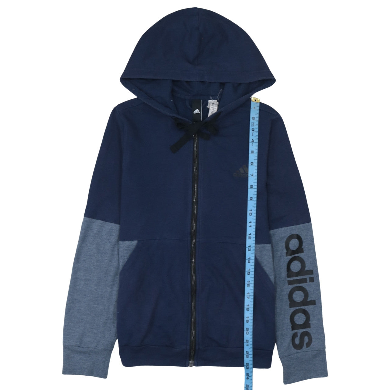 Womens UK Size M adidas Blue Full Zip Hoodie