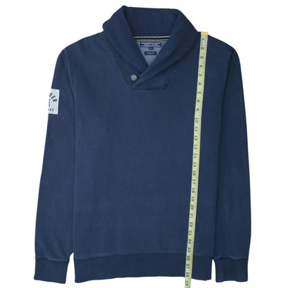 Mens UK Size XL Tommy Hilfiger Blue Henley Sweatshirt