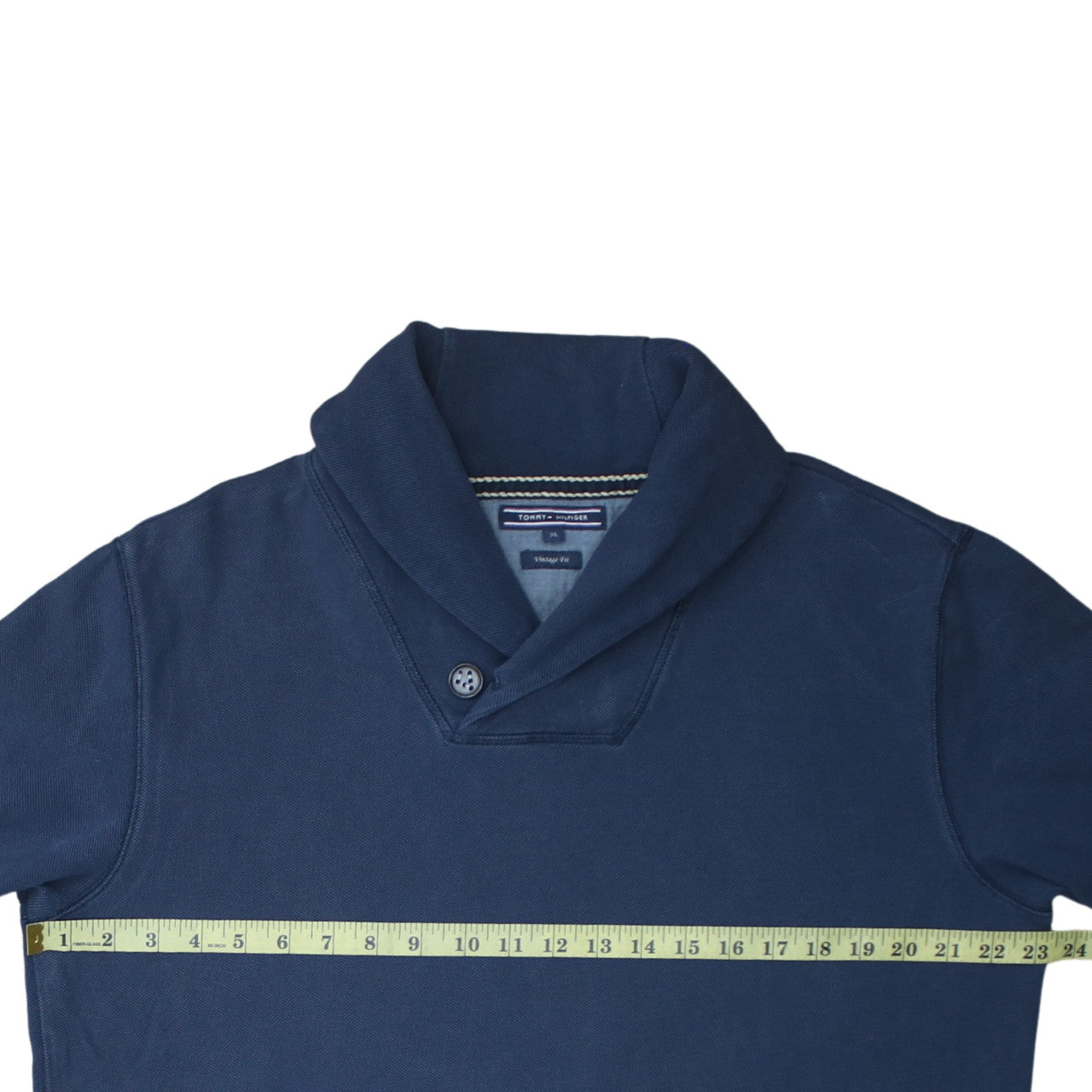 Mens UK Size XL Tommy Hilfiger Blue Henley Sweatshirt