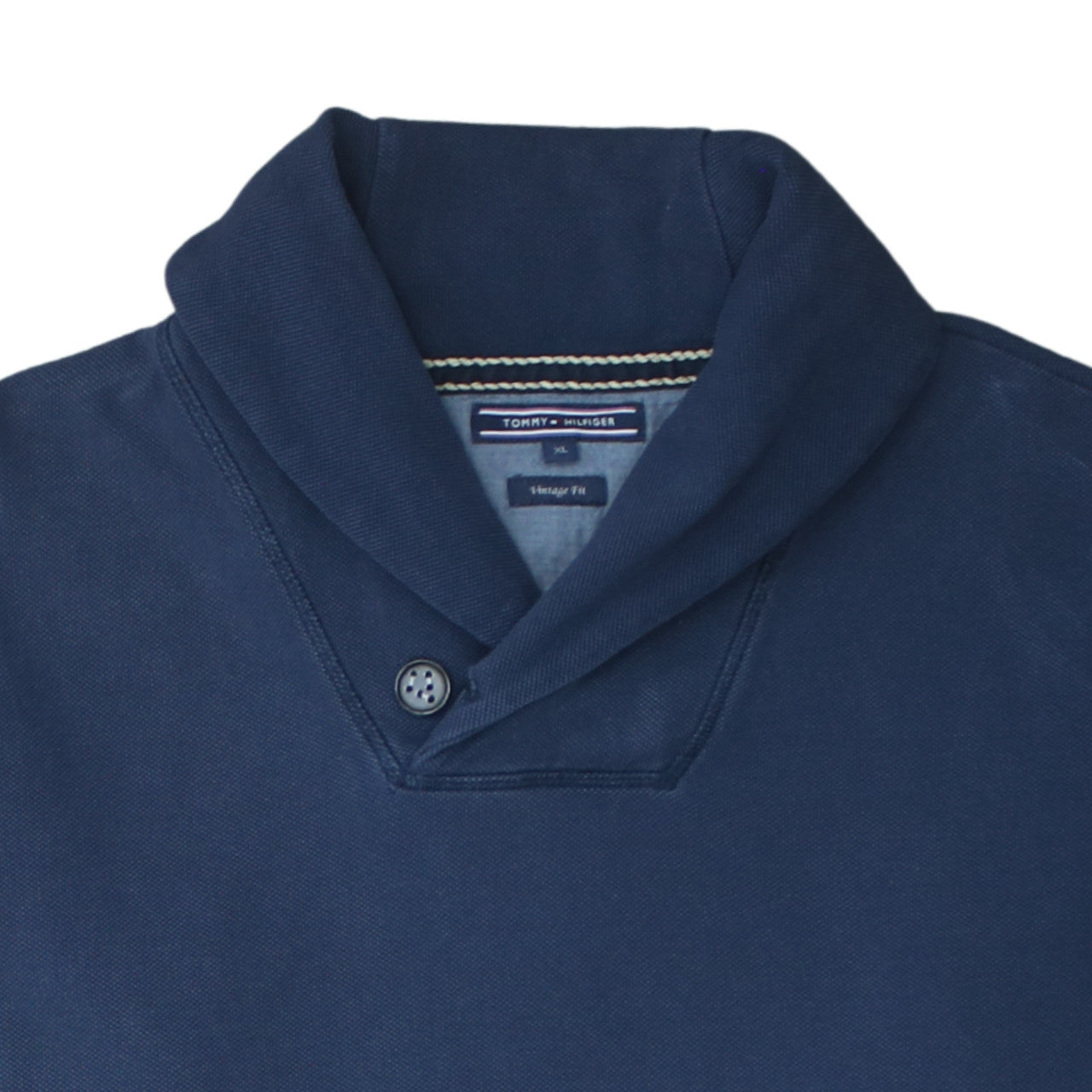 Mens UK Size XL Tommy Hilfiger Blue Henley Sweatshirt