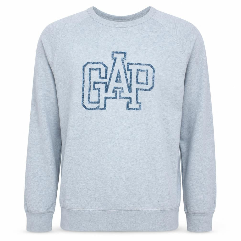 Gap Men's Grey XL Pullover Sweatshirt with Logo Crew Neck
