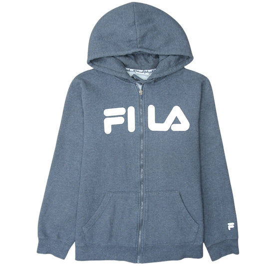 Womens UK Size 14 FILA Blue Full Zip Hoodie