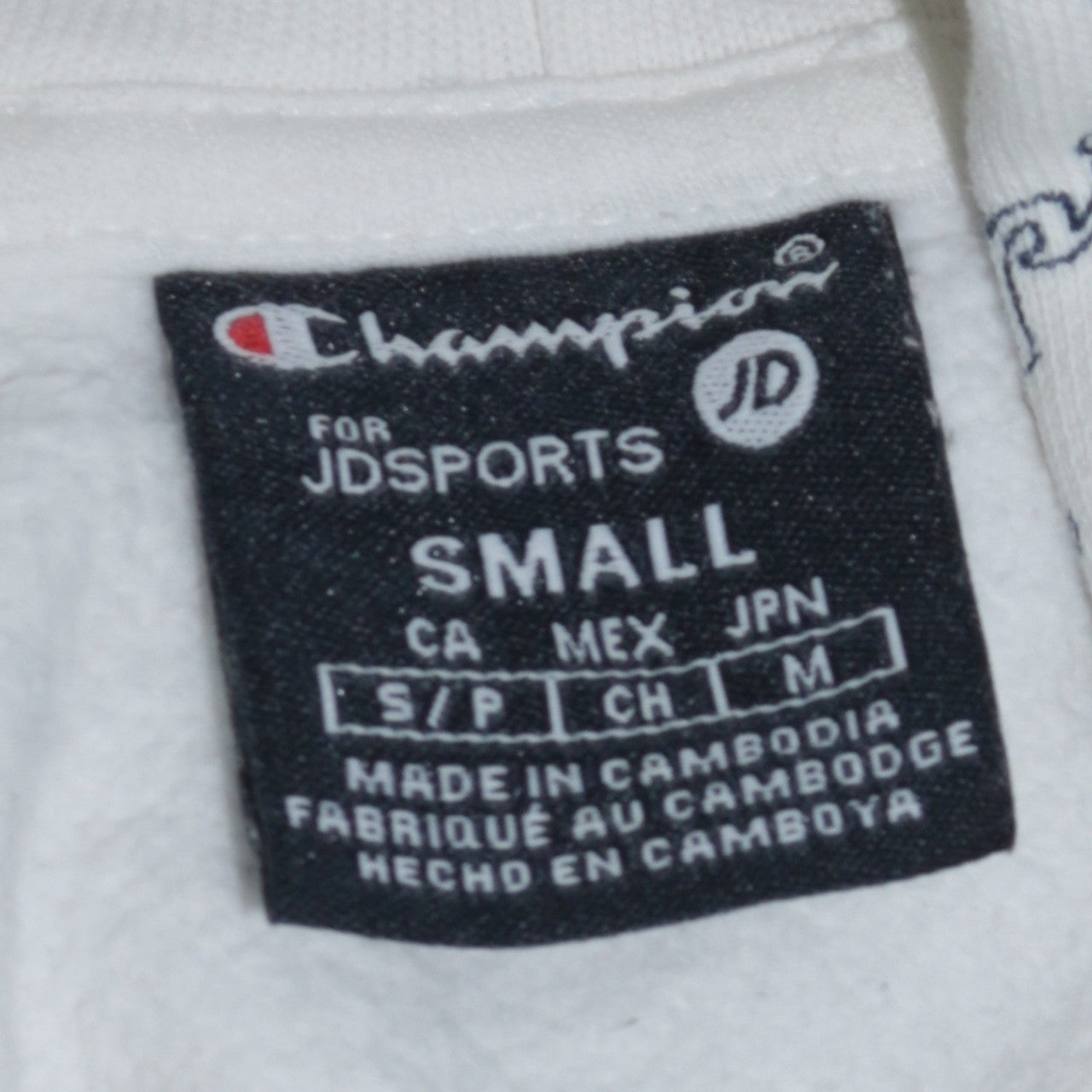 Womens UK Size S Champion White Pullover Hoodie