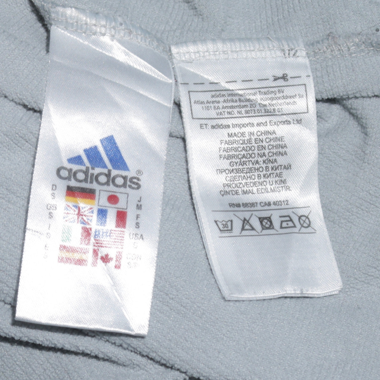 Mens UK Size S adidas Grey 1/2 Zip Sweatshirt