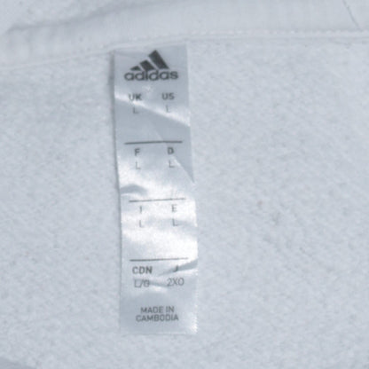 Mens UK Size L adidas White Pullover Hoodie