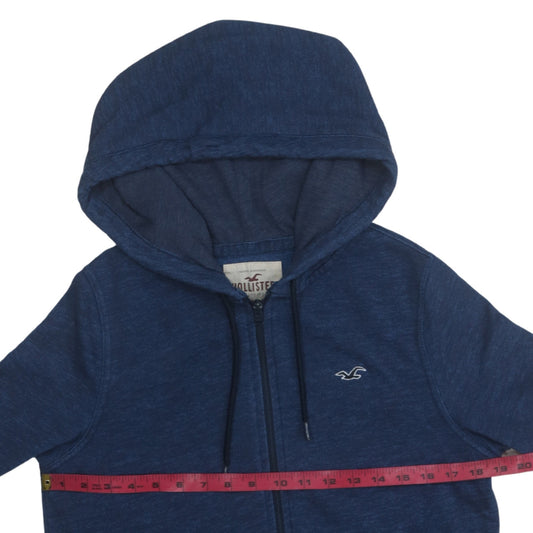Mens UK Size S Hollister Blue Full Zip Hoodie