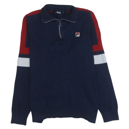 Mens UK Size S FILA Blue Henley Sweatshirt