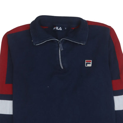 Mens UK Size S FILA Blue Henley Sweatshirt