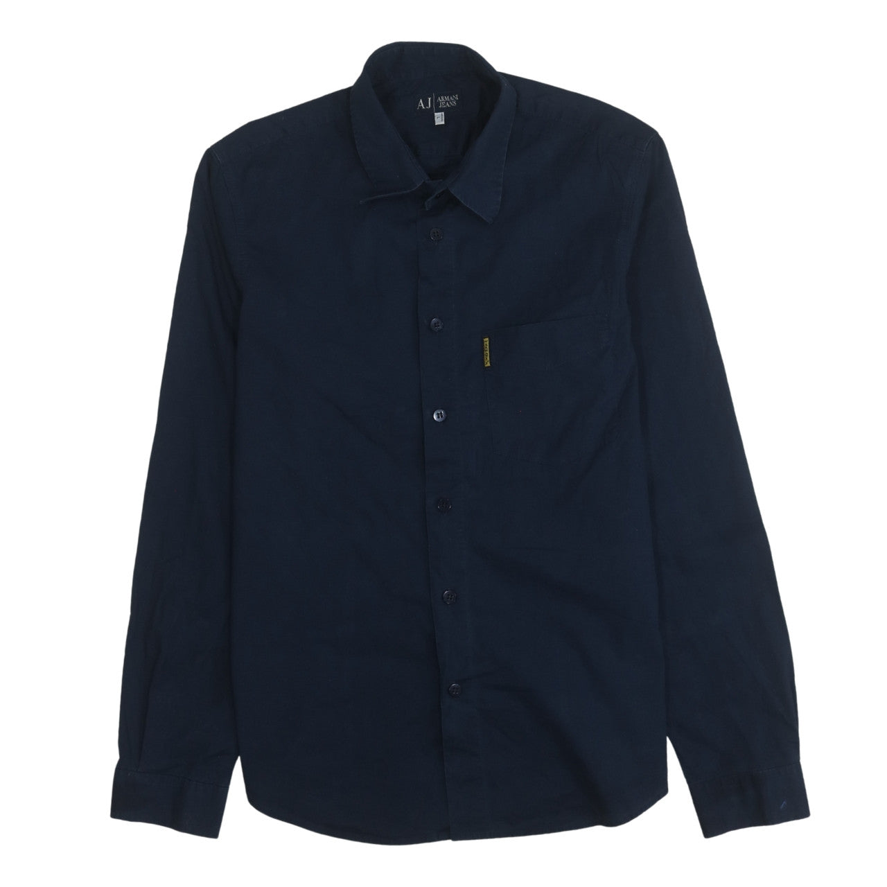 Armani Jeans Men's Blue Cotton Long Sleeve Button-Up Shirt L