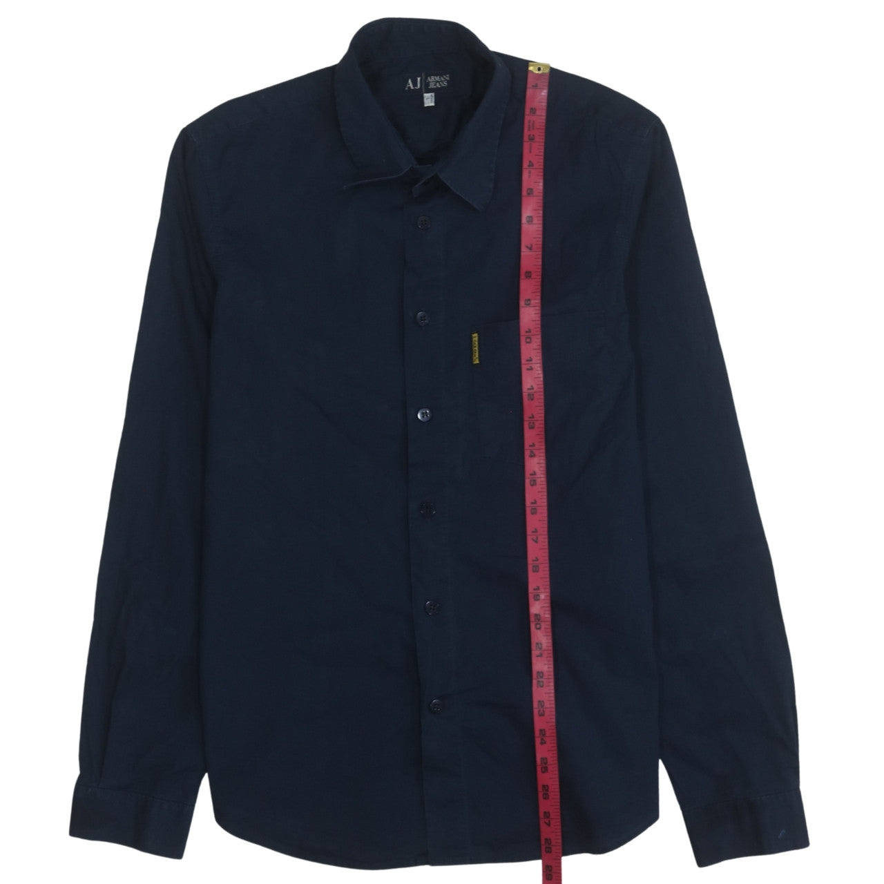 Armani Jeans Men's Blue Cotton Long Sleeve Button-Up Shirt L