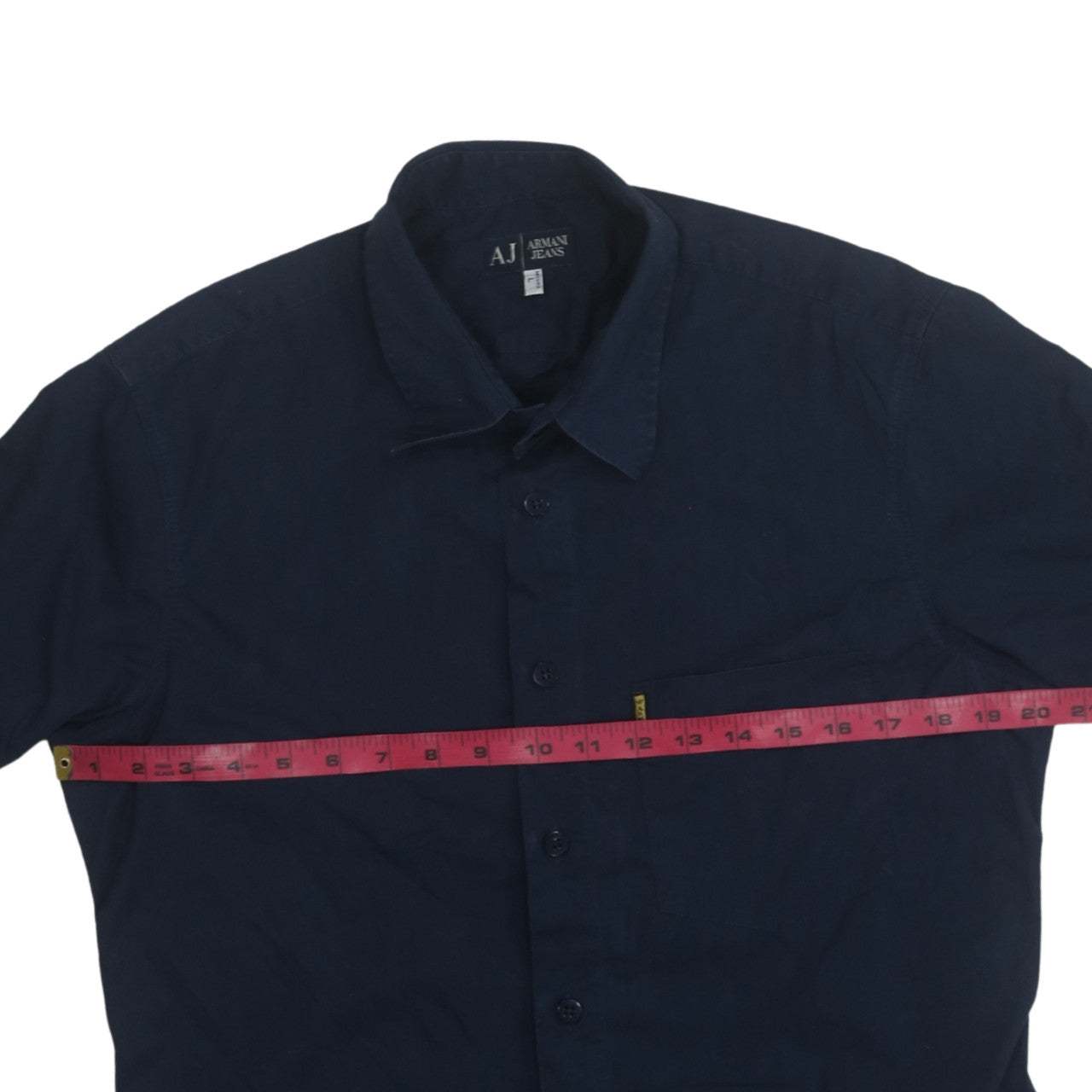 Armani Jeans Men's Blue Cotton Long Sleeve Button-Up Shirt L