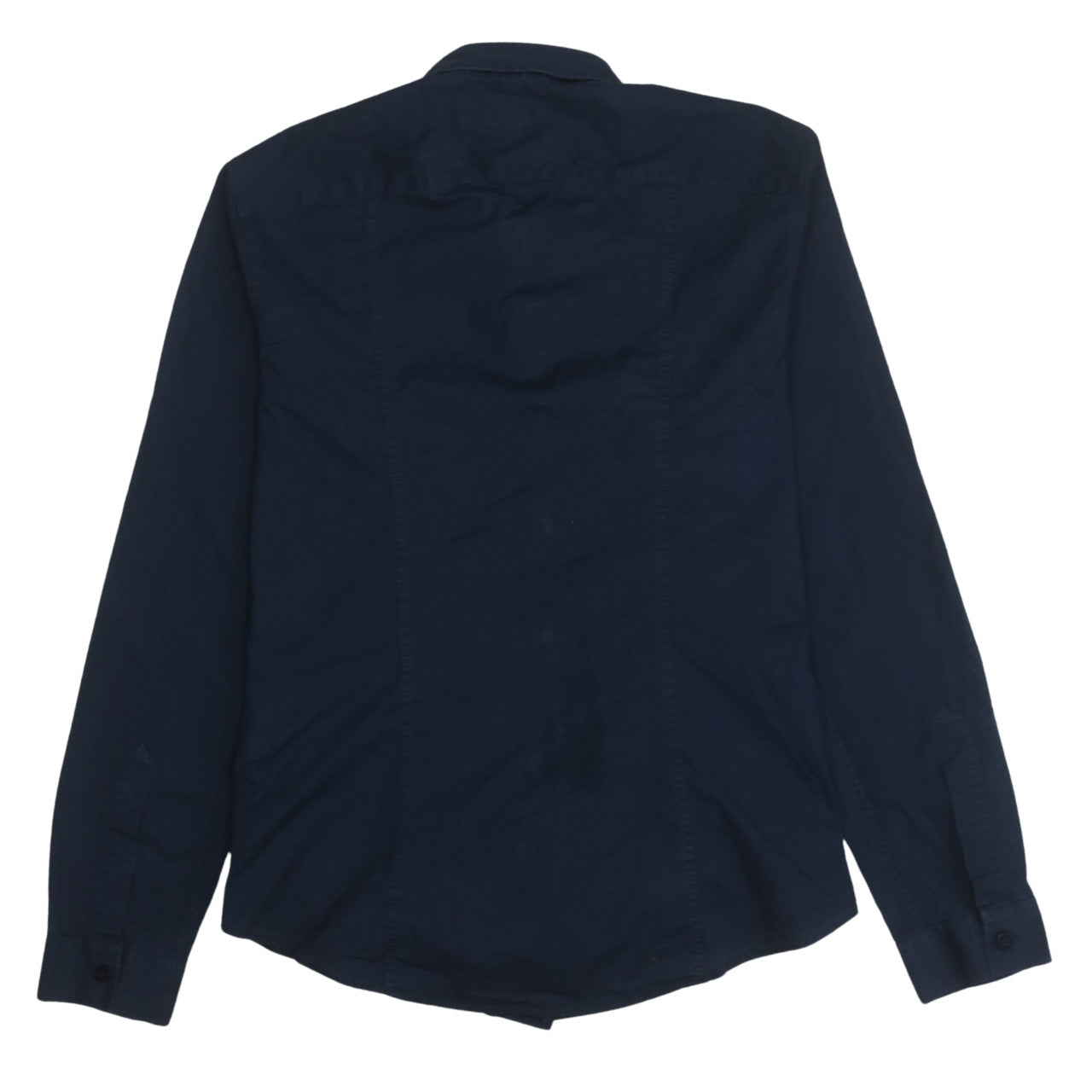 Armani Jeans Men's Blue Cotton Long Sleeve Button-Up Shirt L