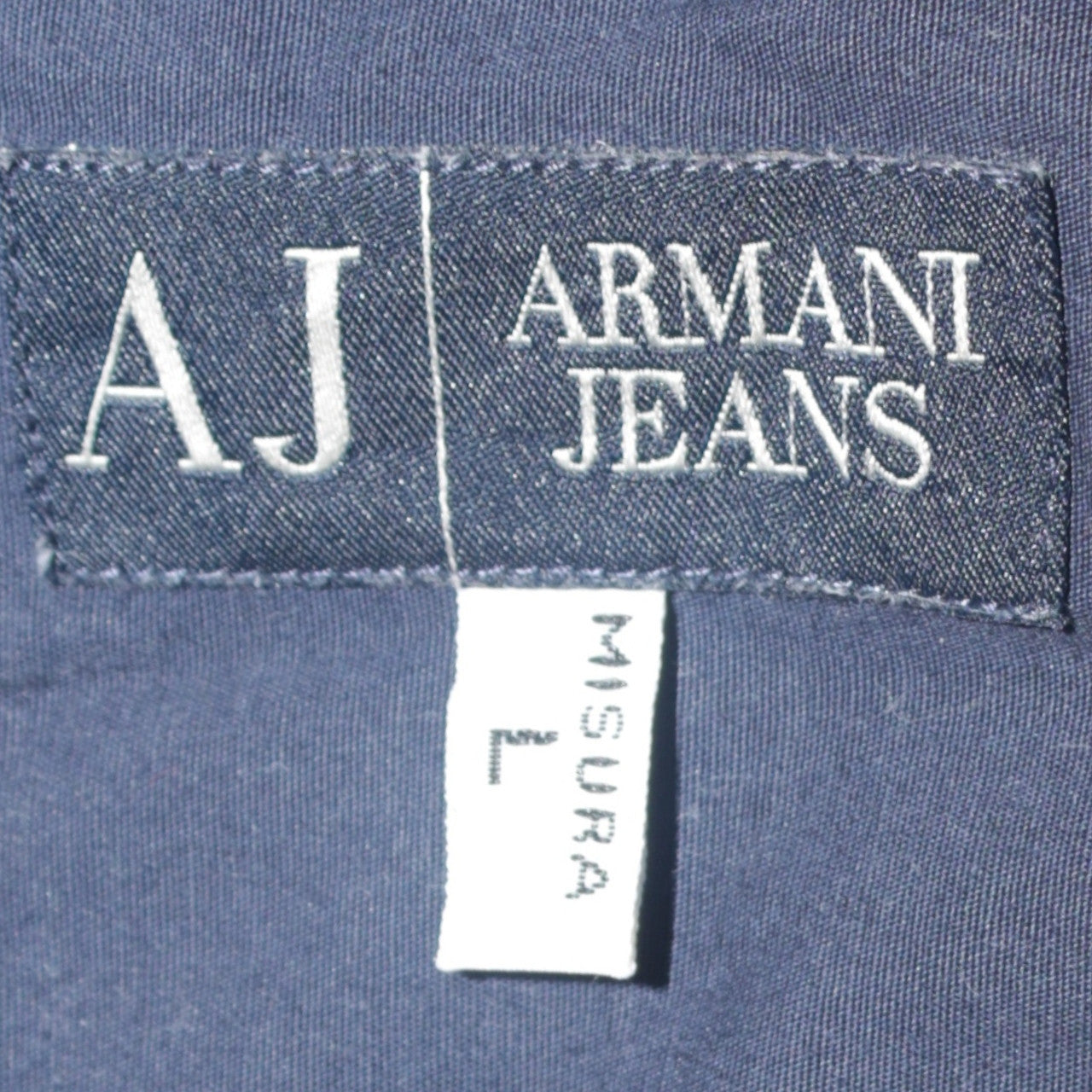 Armani Jeans Men's Blue Cotton Long Sleeve Button-Up Shirt L