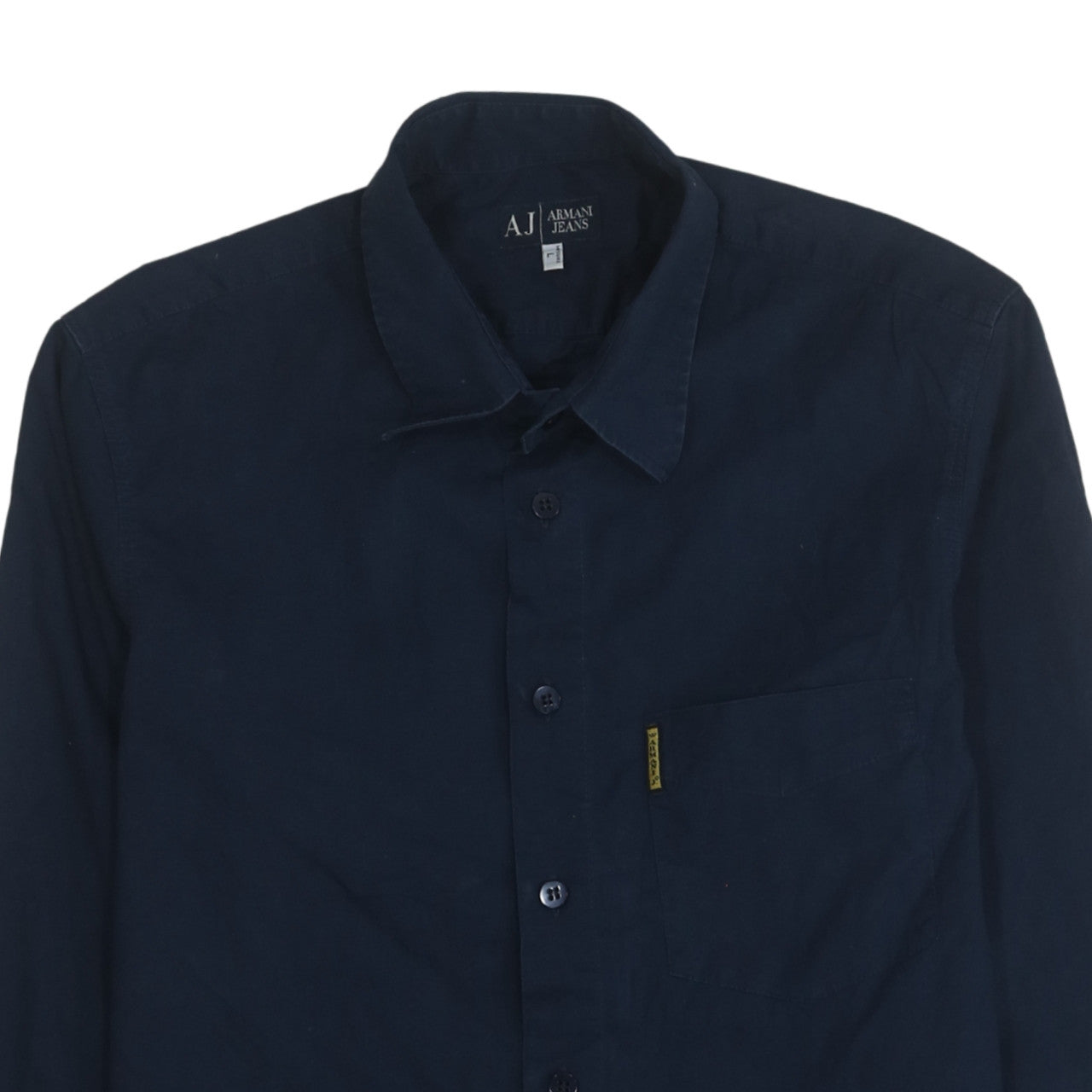 Armani Jeans Men's Blue Cotton Long Sleeve Button-Up Shirt L