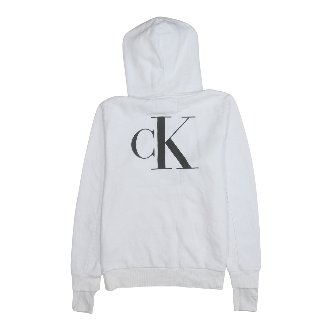 Womens UK Size M Calvin Klein Jeans White Pullover Hoodie