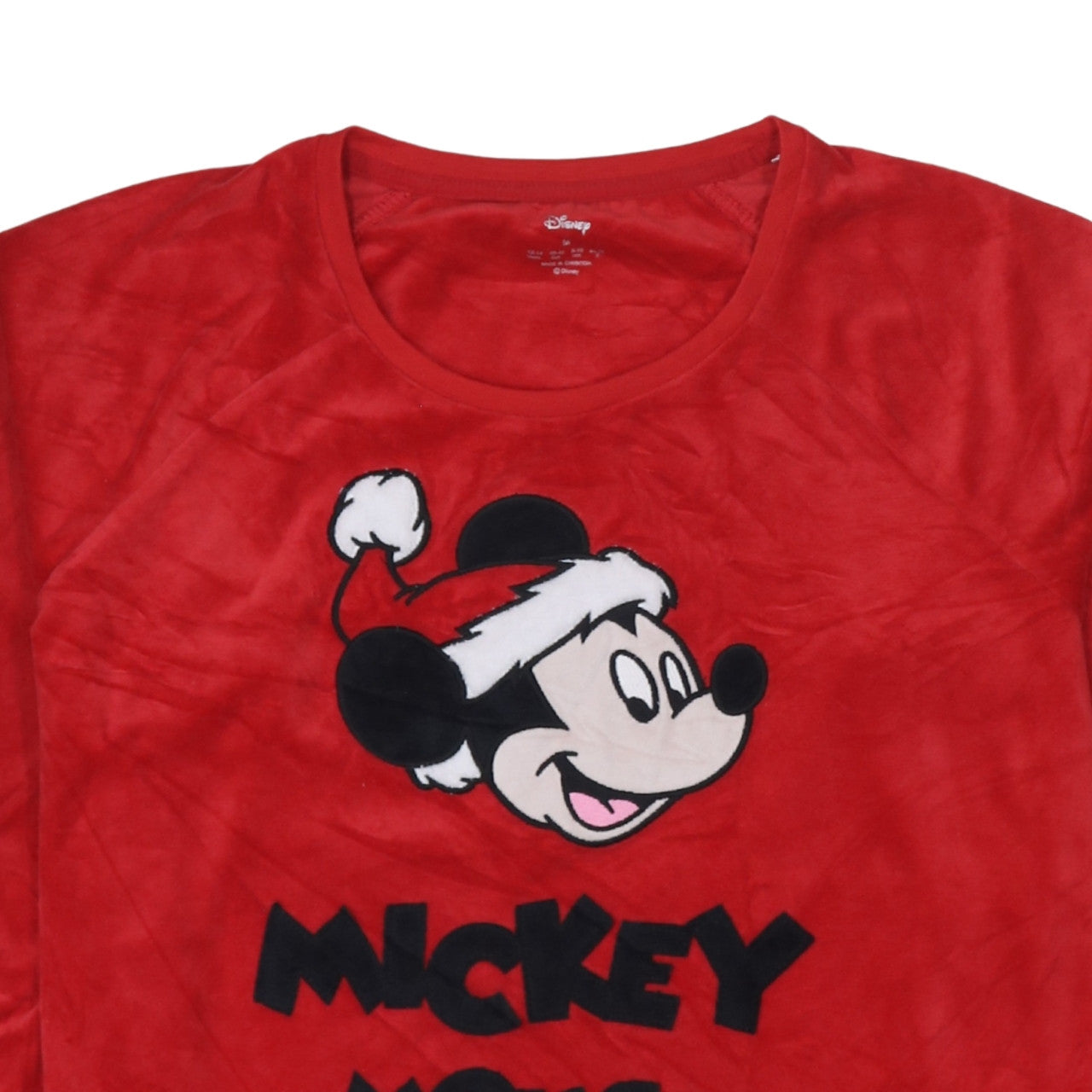 Primark Women Red Mickey Mouse Fleece Nightshirt Size 12-14