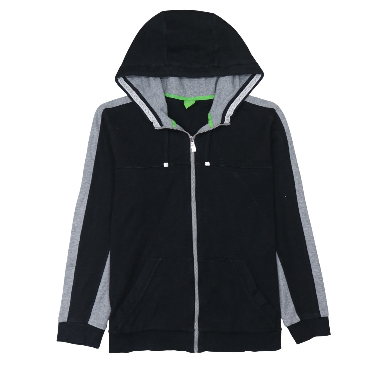 Mens UK Size 2XL HUGO BOSS Black Full Zip Hoodie